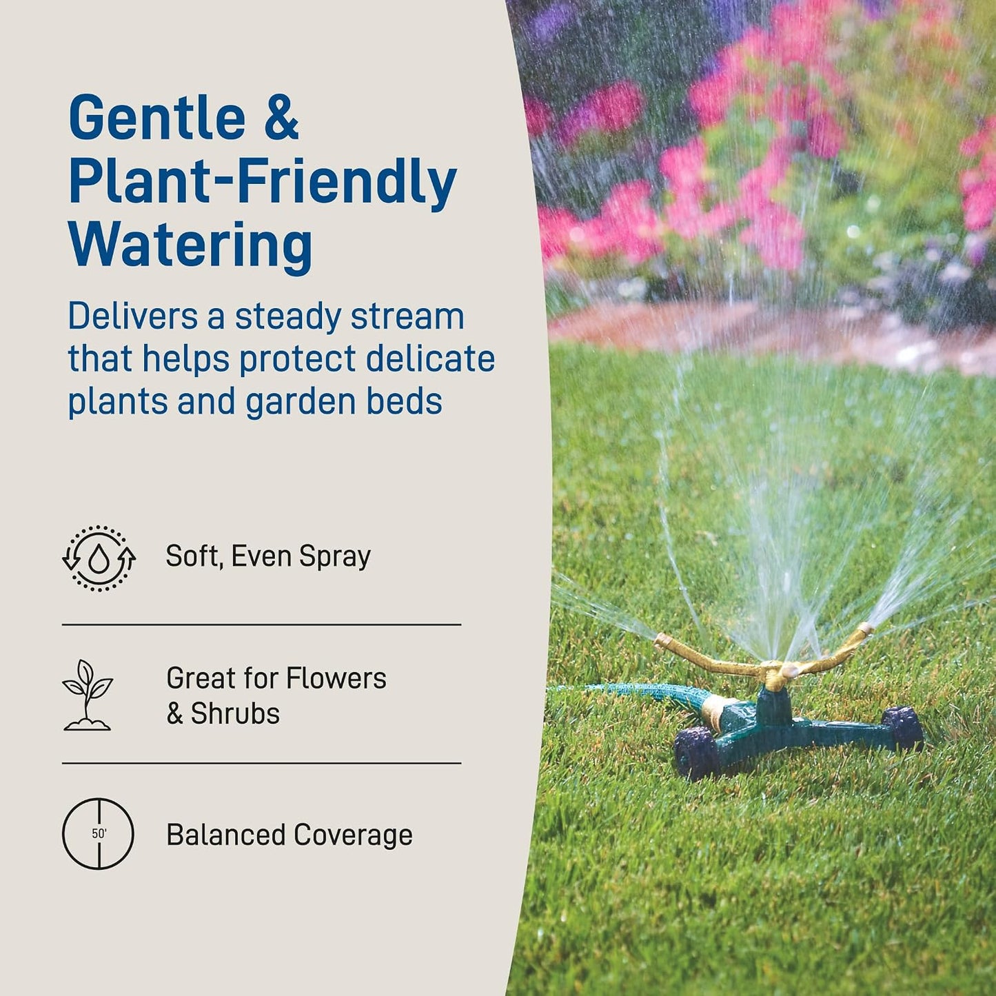3-Arm High-Rise Lawn Sprinkler, Adjustable Range - 58288