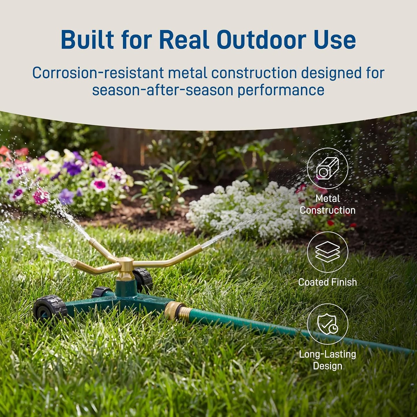 3-Arm High-Rise Lawn Sprinkler, Adjustable Range - 58288