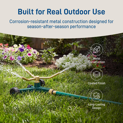 3-Arm High-Rise Lawn Sprinkler, Adjustable Range - 58288