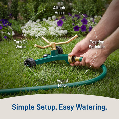3-Arm High-Rise Lawn Sprinkler, Adjustable Range - 58288