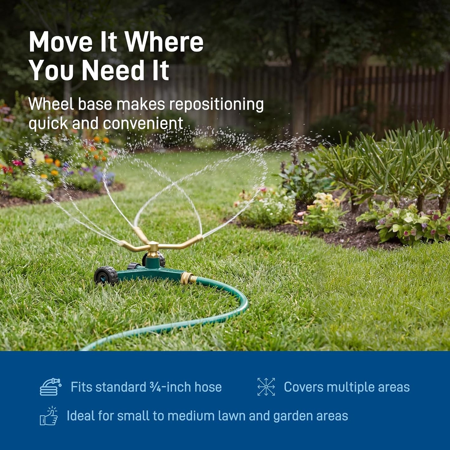 3-Arm High-Rise Lawn Sprinkler, Adjustable Range - 58288