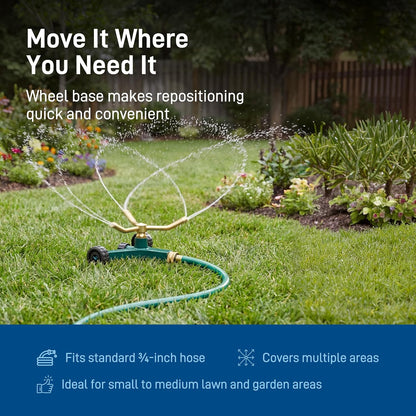3-Arm High-Rise Lawn Sprinkler, Adjustable Range - 58288