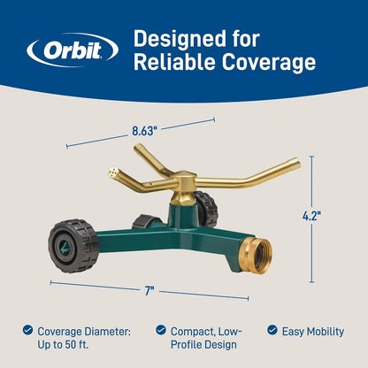 3-Arm High-Rise Lawn Sprinkler, Adjustable Range - 58288