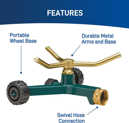 3-Arm High-Rise Lawn Sprinkler, Adjustable Range - 58288
