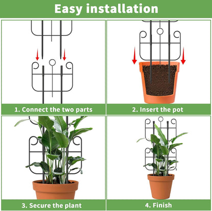 2 Pack Trellis for Climbing Plants Indoor, Expandable Heavy-Duty Metal Trellis for Potted Plants Outdoor, Flowers Vine Ivy, Sturdy Houseplant Pothos Plant Climber Support