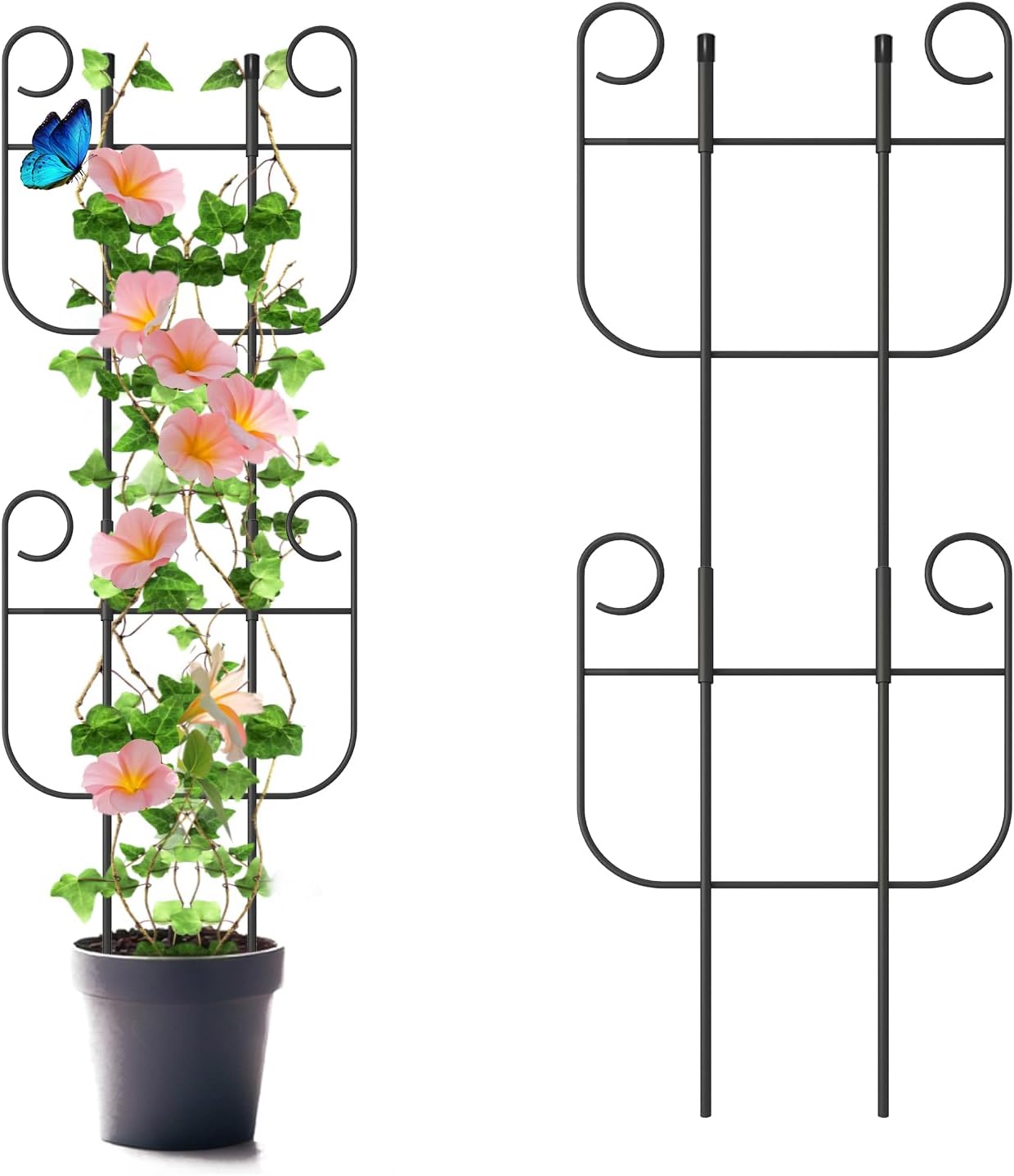 2 Pack Trellis for Climbing Plants Indoor, Expandable Heavy-Duty Metal Trellis for Potted Plants Outdoor, Flowers Vine Ivy, Sturdy Houseplant Pothos Plant Climber Support