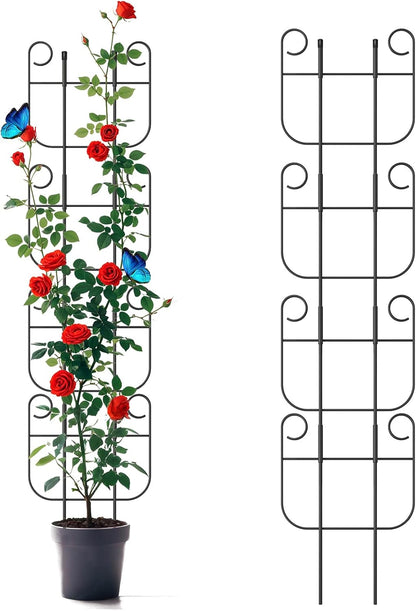 2 Pack Trellis for Climbing Plants Indoor, Expandable Heavy-Duty Metal Trellis for Potted Plants Outdoor, Flowers Vine Ivy, Sturdy Houseplant Pothos Plant Climber Support