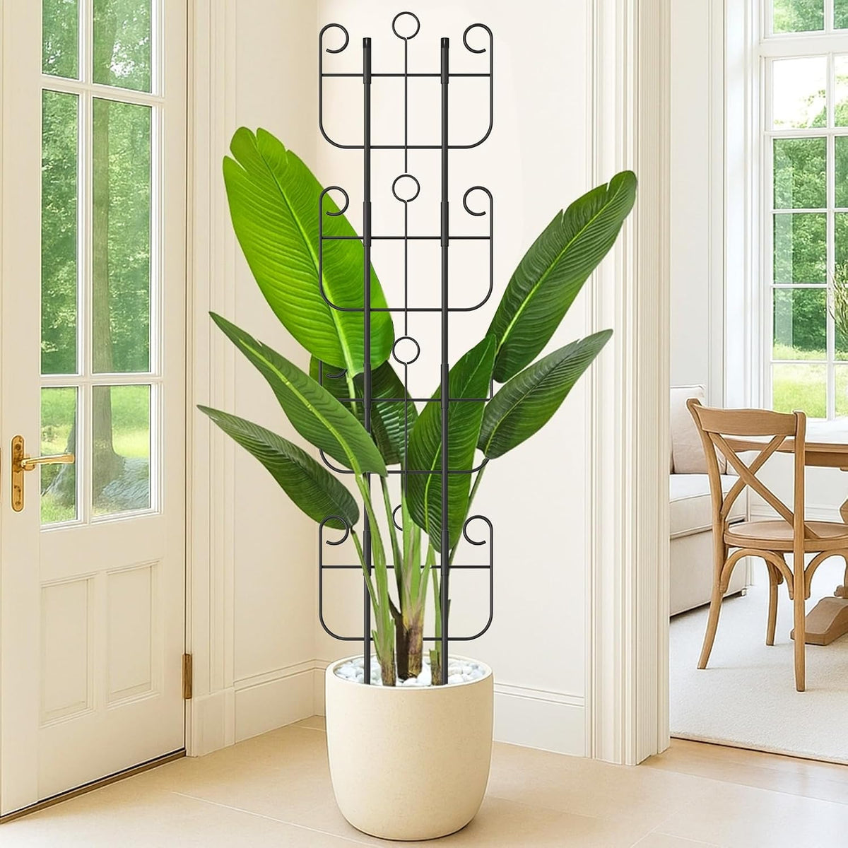 2 Pack Trellis for Climbing Plants Indoor, Expandable Heavy-Duty Metal Trellis for Potted Plants Outdoor, Flowers Vine Ivy, Sturdy Houseplant Pothos Plant Climber Support