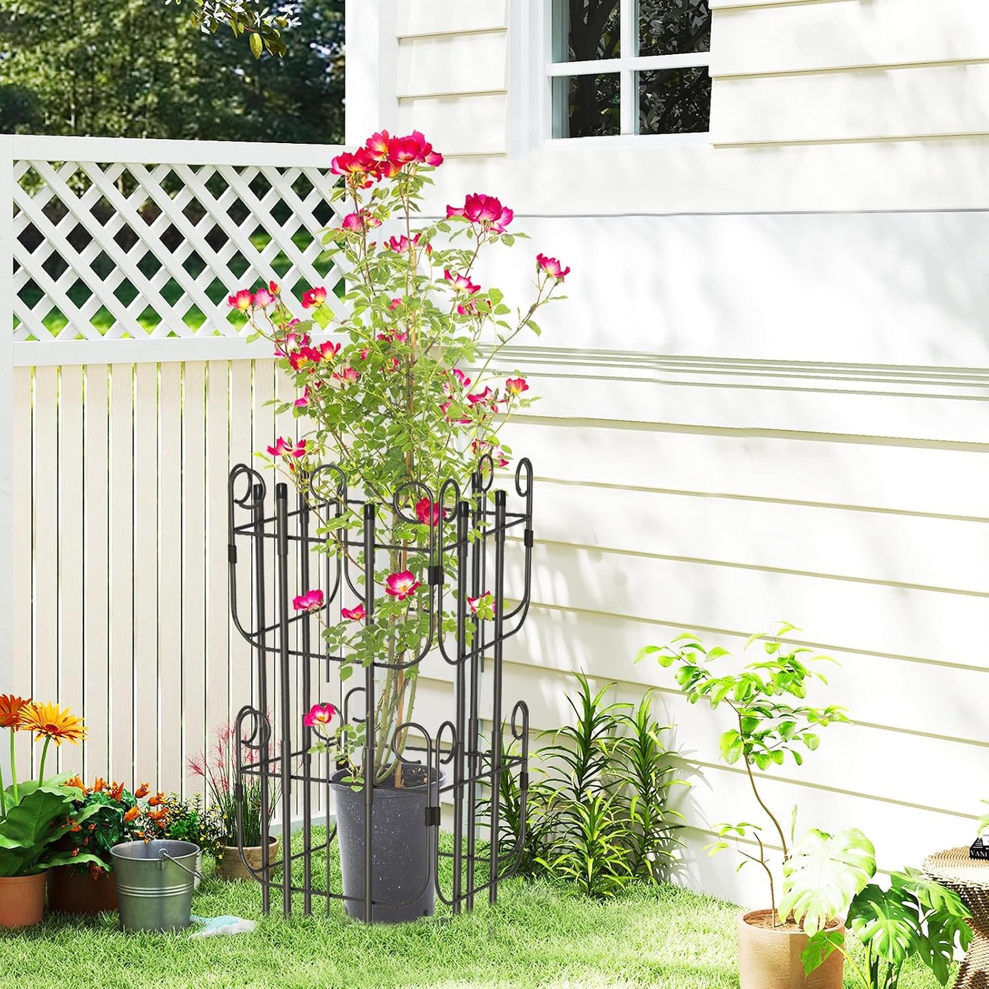 2 Pack Trellis for Climbing Plants Indoor, Expandable Heavy-Duty Metal Trellis for Potted Plants Outdoor, Flowers Vine Ivy, Sturdy Houseplant Pothos Plant Climber Support