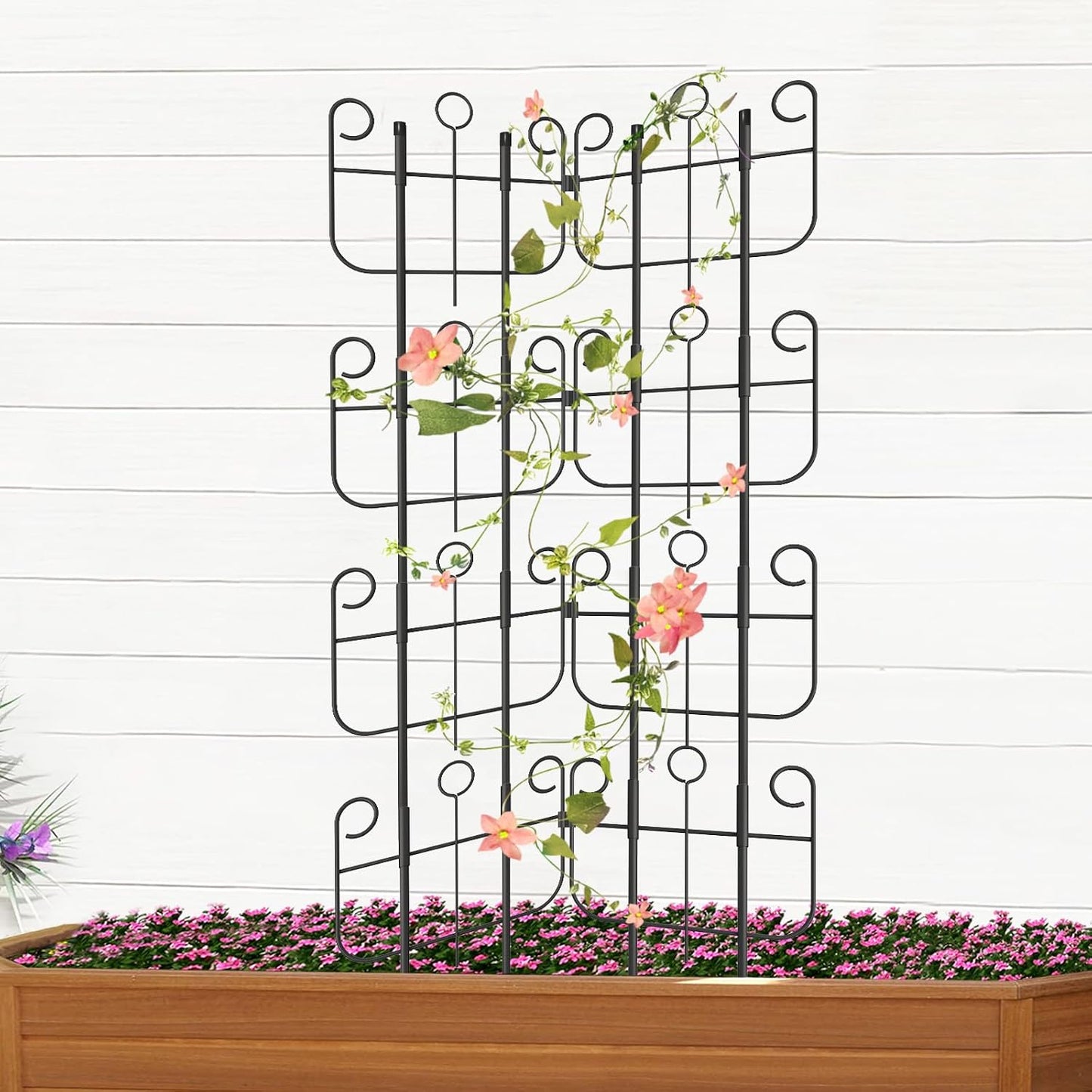 2 Pack Trellis for Climbing Plants Indoor, Expandable Heavy-Duty Metal Trellis for Potted Plants Outdoor, Flowers Vine Ivy, Sturdy Houseplant Pothos Plant Climber Support