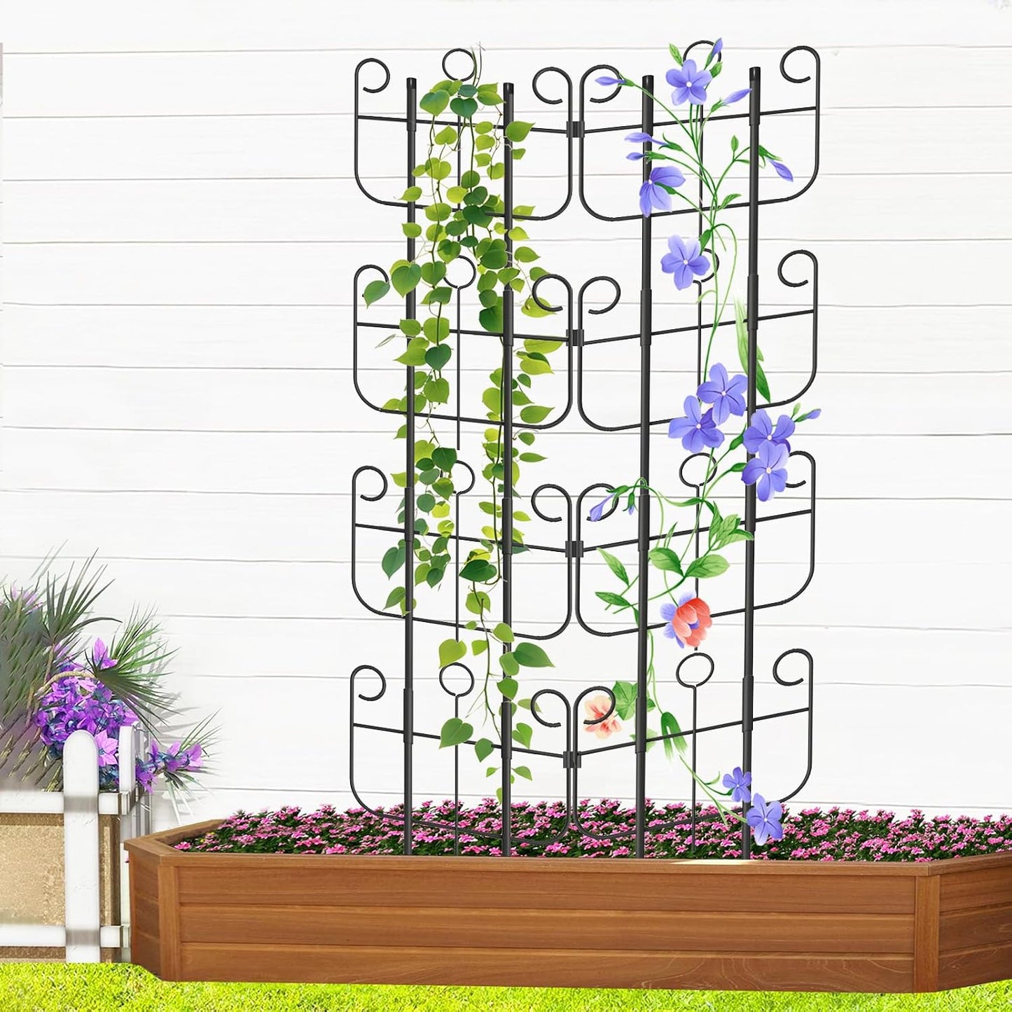 2 Pack Trellis for Climbing Plants Indoor, Expandable Heavy-Duty Metal Trellis for Potted Plants Outdoor, Flowers Vine Ivy, Sturdy Houseplant Pothos Plant Climber Support