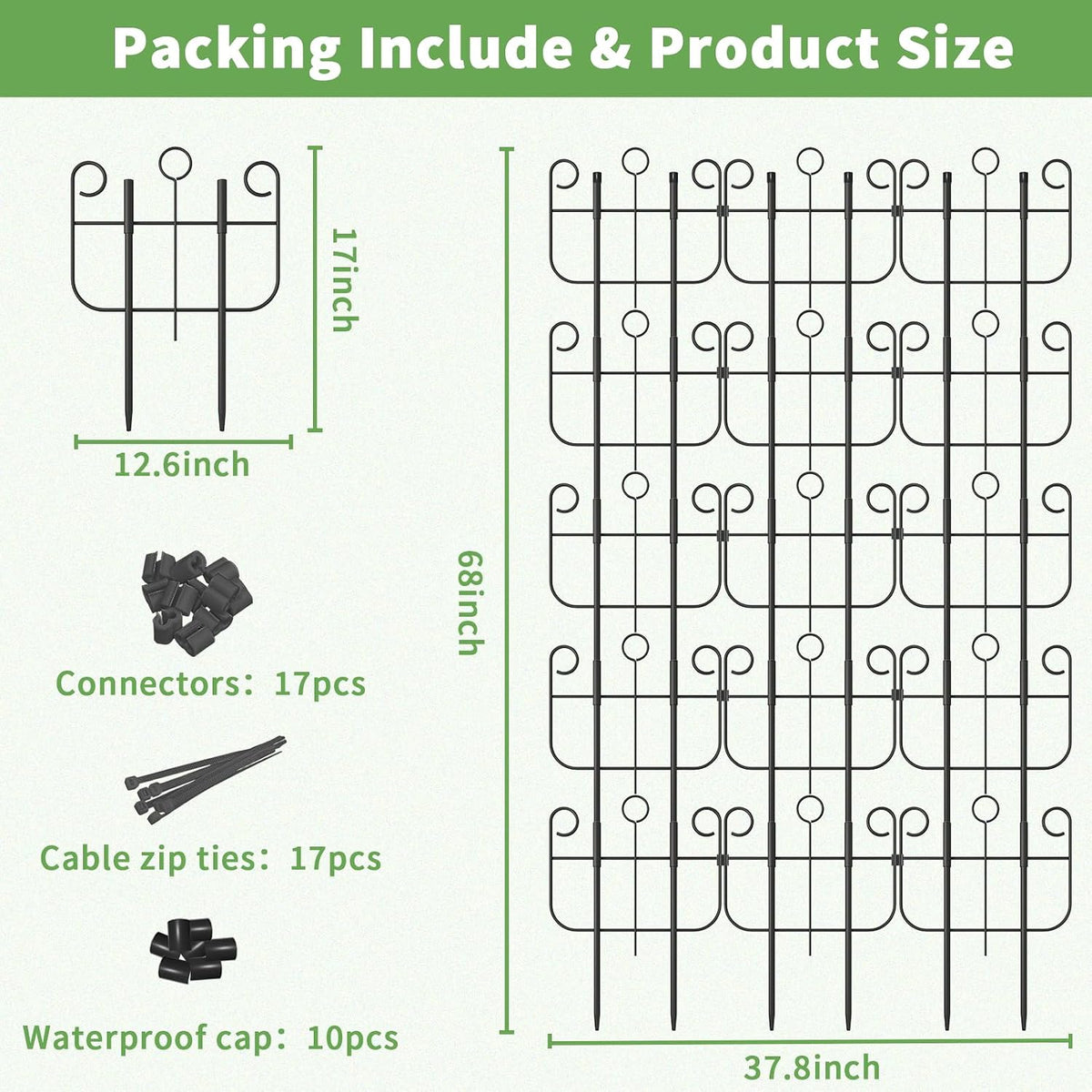 2 Pack Trellis for Climbing Plants Indoor, Expandable Heavy-Duty Metal Trellis for Potted Plants Outdoor, Flowers Vine Ivy, Sturdy Houseplant Pothos Plant Climber Support