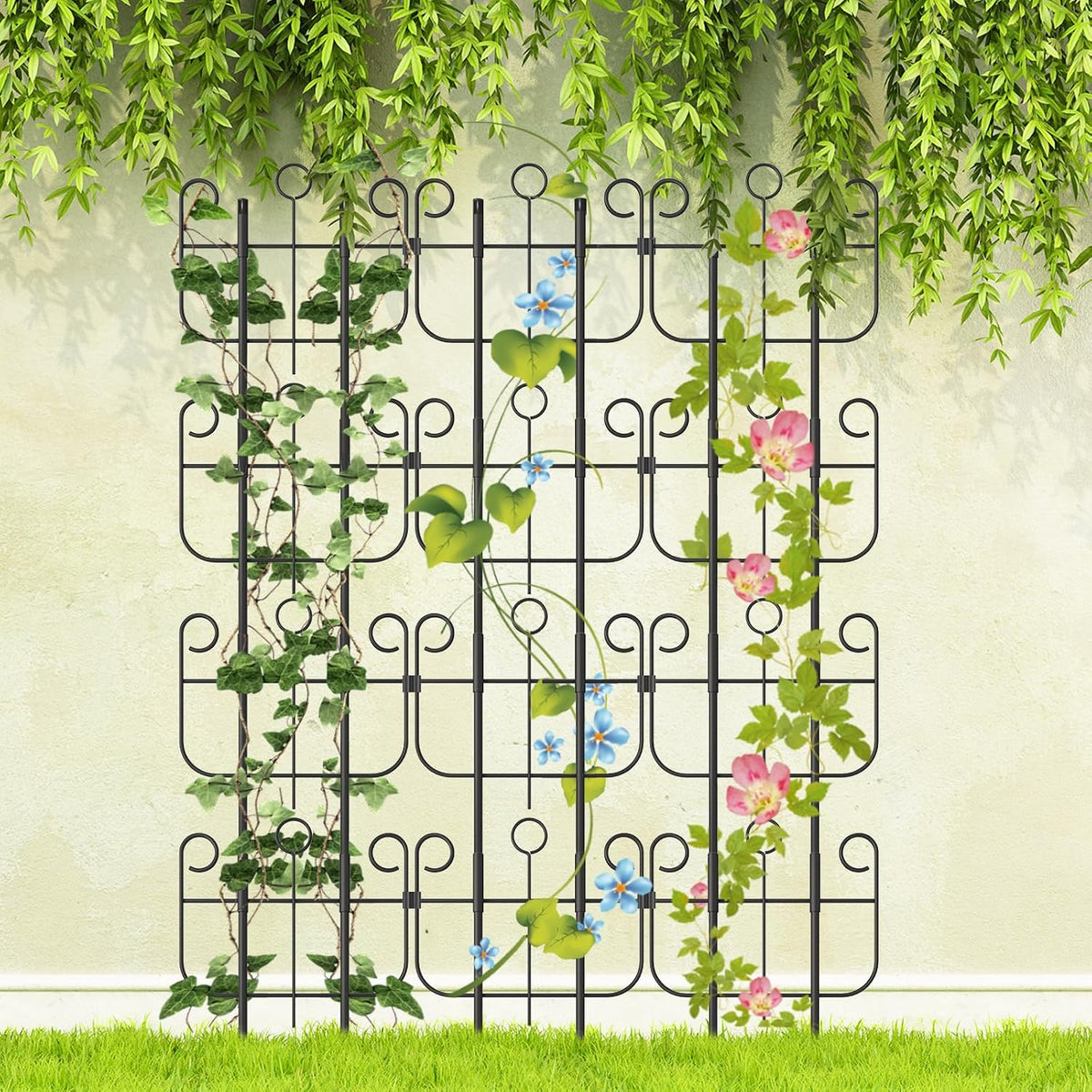 2 Pack Trellis for Climbing Plants Indoor, Expandable Heavy-Duty Metal Trellis for Potted Plants Outdoor, Flowers Vine Ivy, Sturdy Houseplant Pothos Plant Climber Support