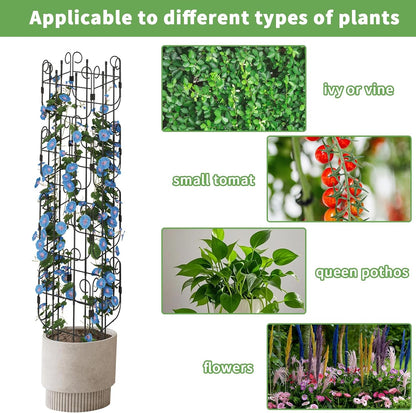 2 Pack Trellis for Climbing Plants Indoor, Expandable Heavy-Duty Metal Trellis for Potted Plants Outdoor, Flowers Vine Ivy, Sturdy Houseplant Pothos Plant Climber Support
