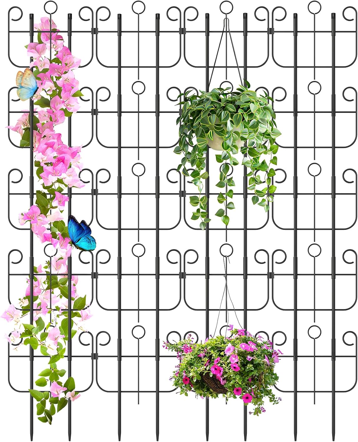 2 Pack Trellis for Climbing Plants Indoor, Expandable Heavy-Duty Metal Trellis for Potted Plants Outdoor, Flowers Vine Ivy, Sturdy Houseplant Pothos Plant Climber Support