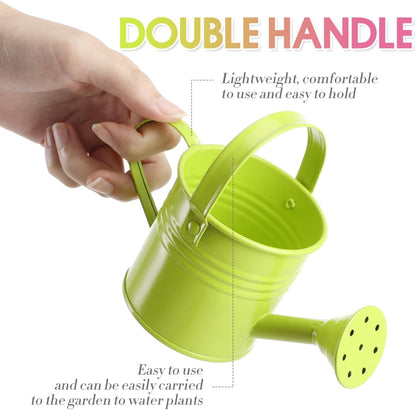 5PCS Mini Watering Cans Kids Metal Watering Can for Indoor Plants, Small Water Can Toddler Gardening Tool Beach Play, Multifunctional Cute Metal Jug for Craft, Home Decor Flower Bucket