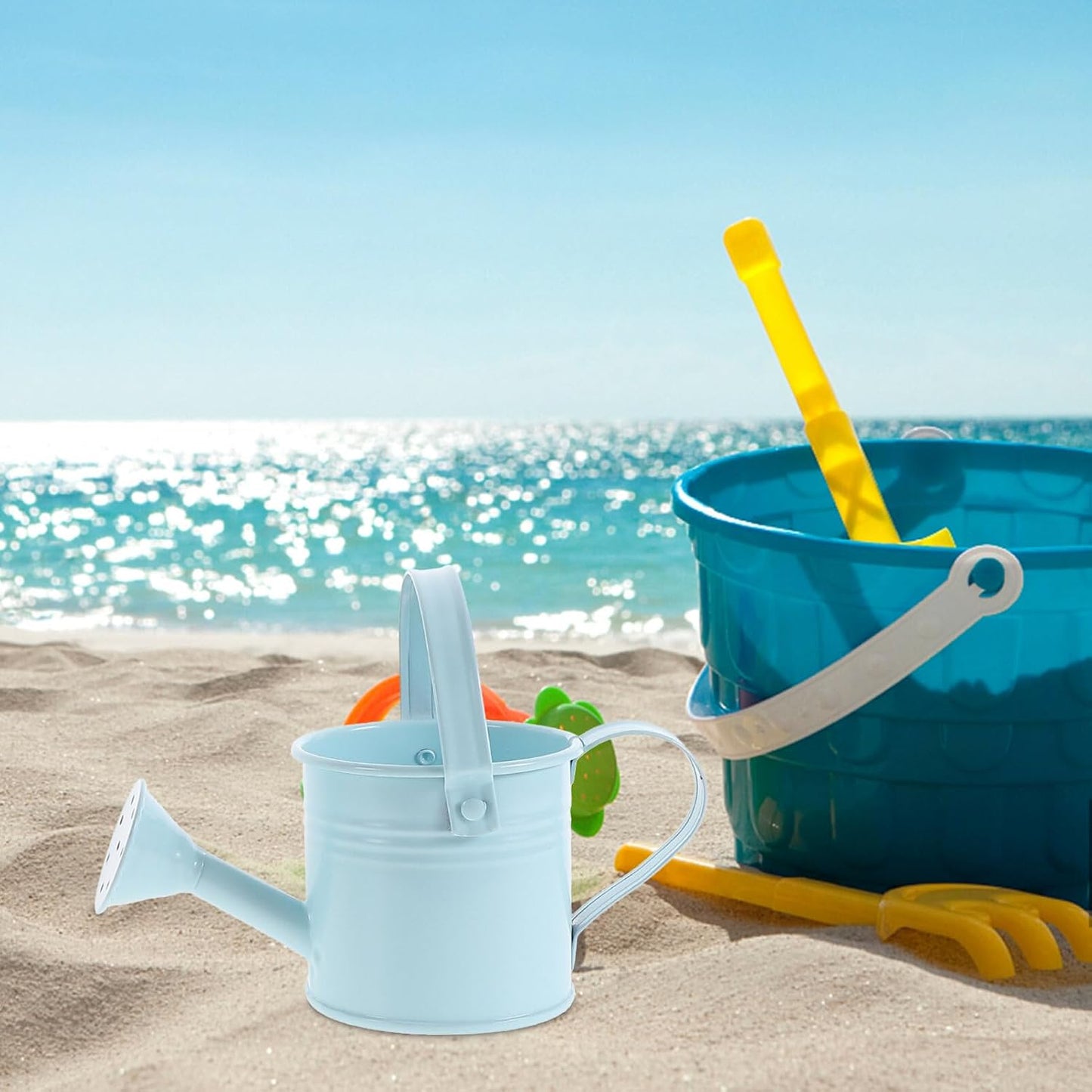 5PCS Mini Watering Cans Kids Metal Watering Can for Indoor Plants, Small Water Can Toddler Gardening Tool Beach Play, Multifunctional Cute Metal Jug for Craft, Home Decor Flower Bucket