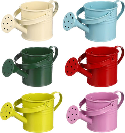5PCS Mini Watering Cans Kids Metal Watering Can for Indoor Plants, Small Water Can Toddler Gardening Tool Beach Play, Multifunctional Cute Metal Jug for Craft, Home Decor Flower Bucket