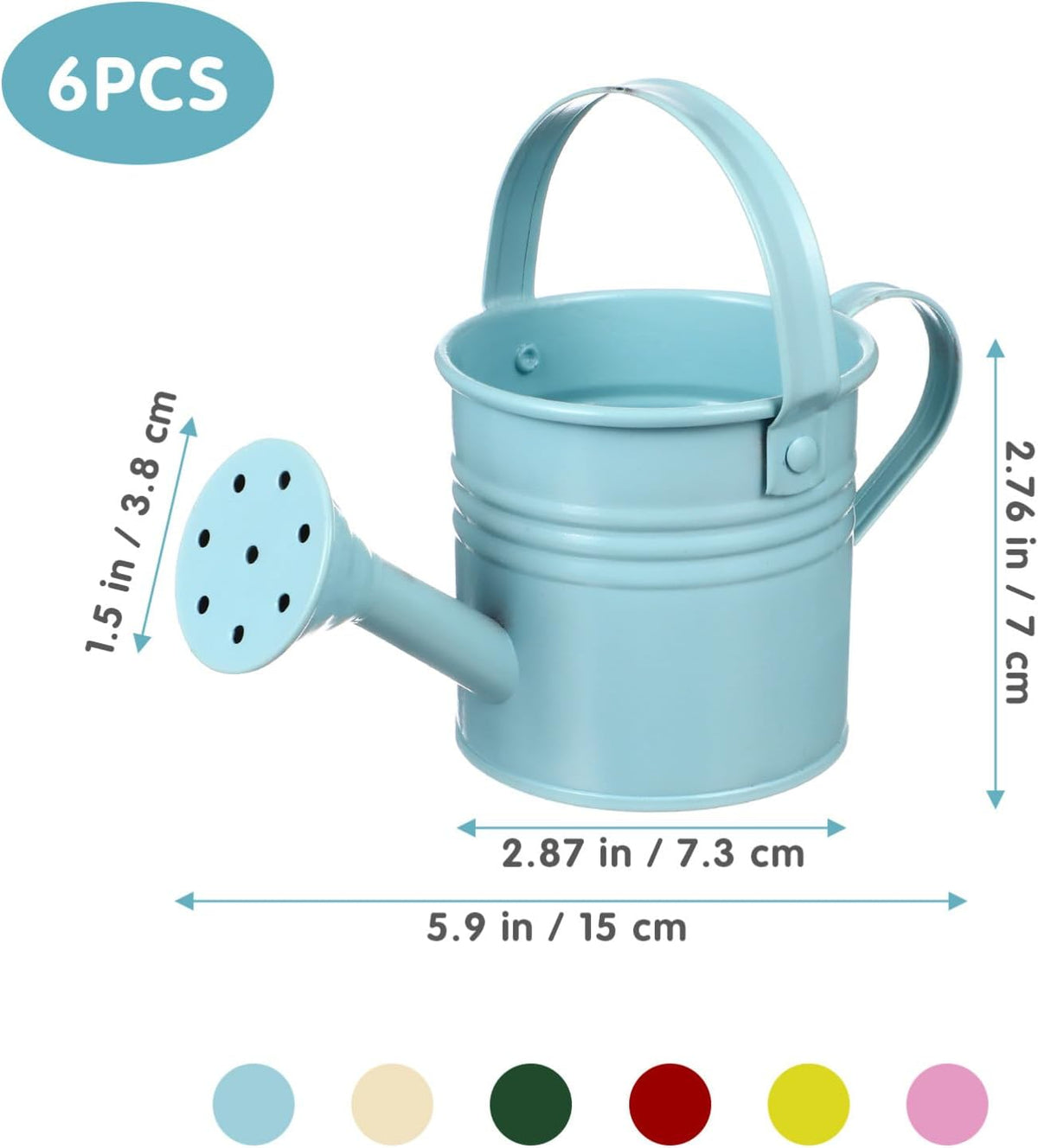 5PCS Mini Watering Cans Kids Metal Watering Can for Indoor Plants, Small Water Can Toddler Gardening Tool Beach Play, Multifunctional Cute Metal Jug for Craft, Home Decor Flower Bucket