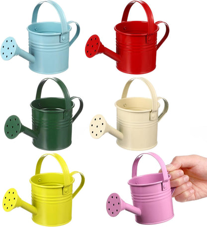 5PCS Mini Watering Cans Kids Metal Watering Can for Indoor Plants, Small Water Can Toddler Gardening Tool Beach Play, Multifunctional Cute Metal Jug for Craft, Home Decor Flower Bucket