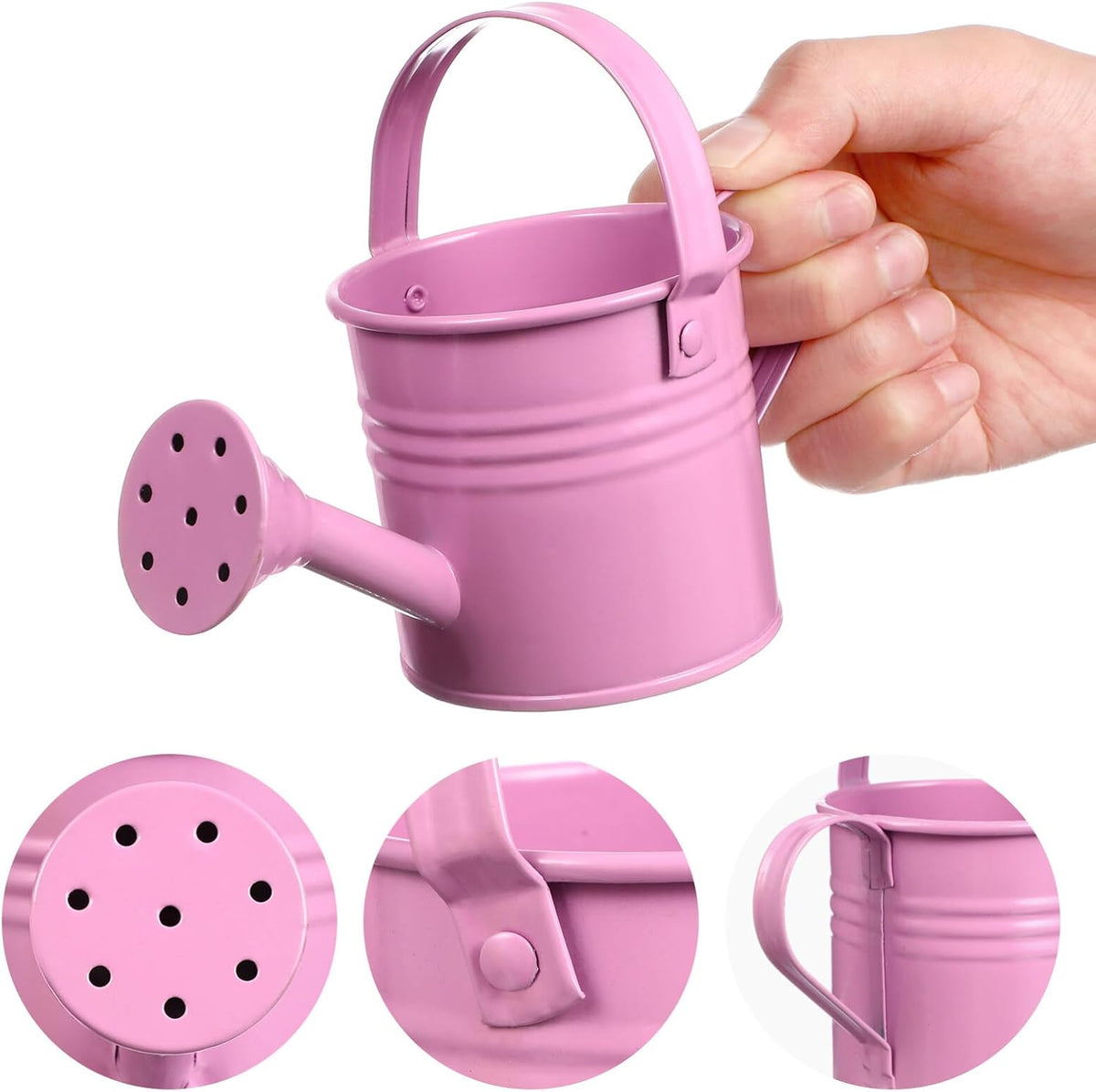 5PCS Mini Watering Cans Kids Metal Watering Can for Indoor Plants, Small Water Can Toddler Gardening Tool Beach Play, Multifunctional Cute Metal Jug for Craft, Home Decor Flower Bucket