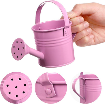 5PCS Mini Watering Cans Kids Metal Watering Can for Indoor Plants, Small Water Can Toddler Gardening Tool Beach Play, Multifunctional Cute Metal Jug for Craft, Home Decor Flower Bucket