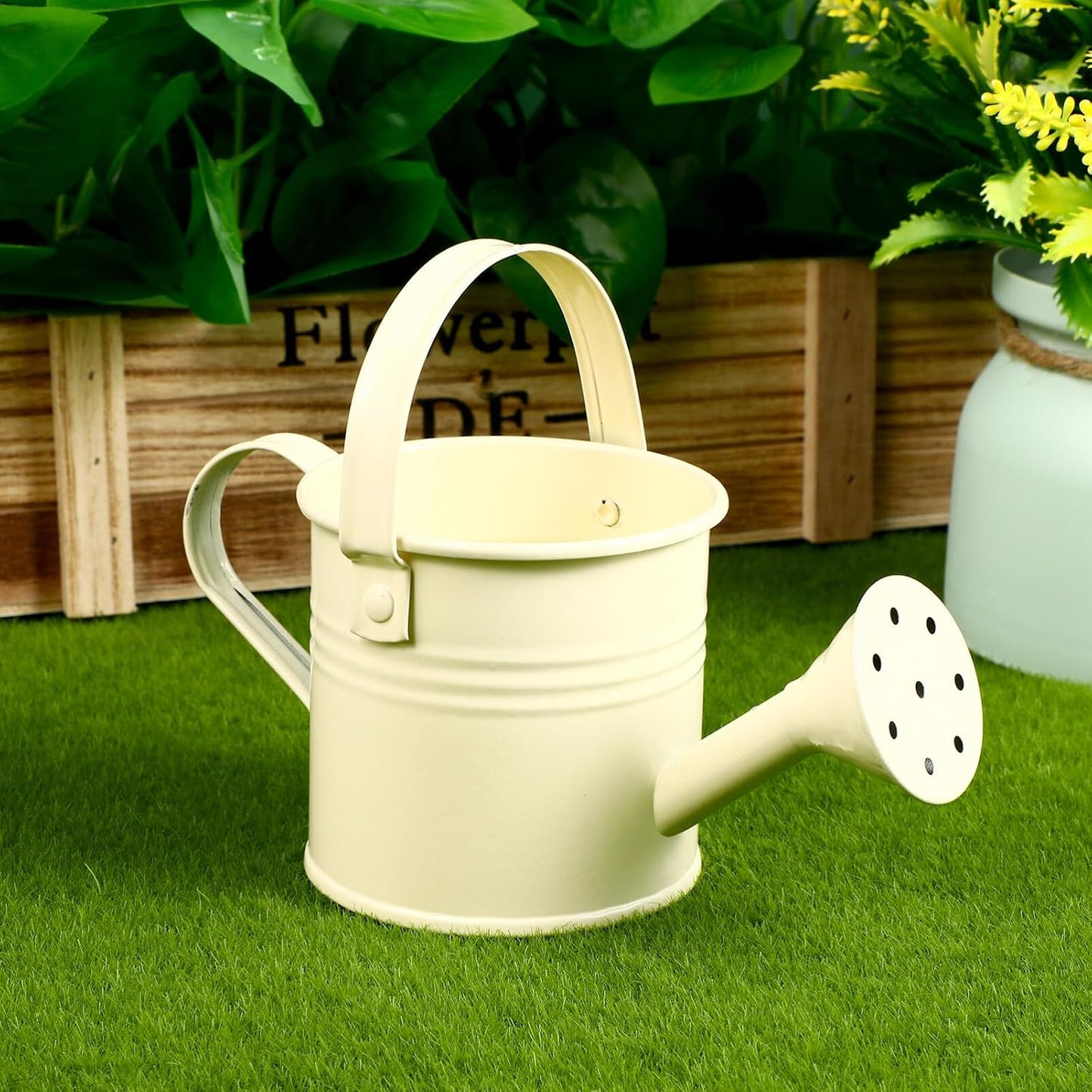 5PCS Mini Watering Cans Kids Metal Watering Can for Indoor Plants, Small Water Can Toddler Gardening Tool Beach Play, Multifunctional Cute Metal Jug for Craft, Home Decor Flower Bucket