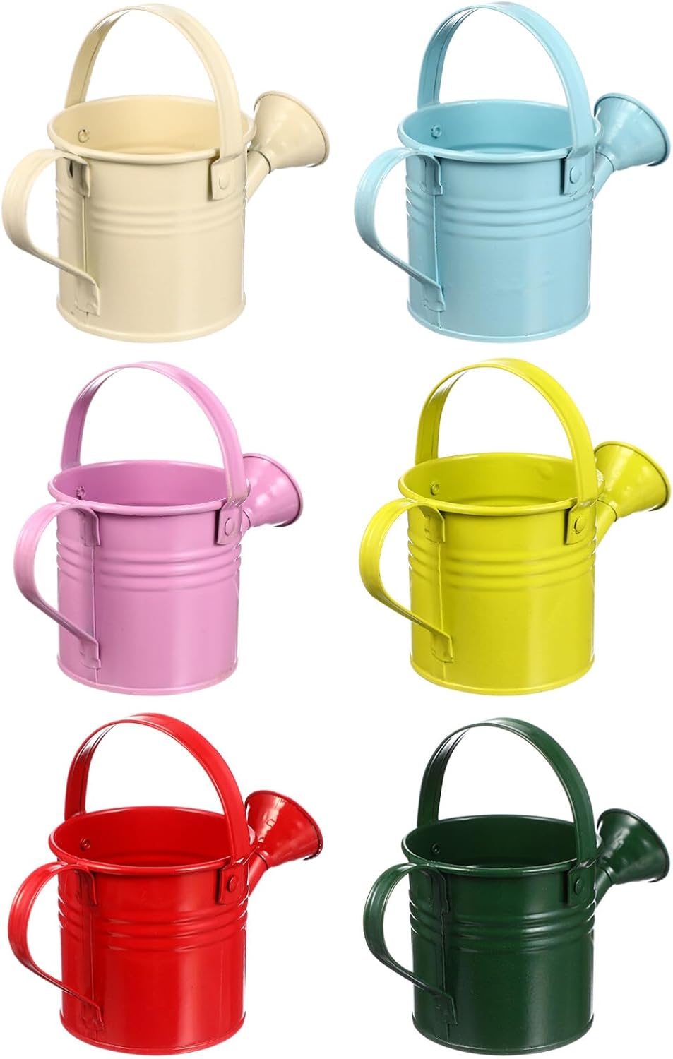 5PCS Mini Watering Cans Kids Metal Watering Can for Indoor Plants, Small Water Can Toddler Gardening Tool Beach Play, Multifunctional Cute Metal Jug for Craft, Home Decor Flower Bucket