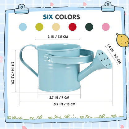 5PCS Mini Watering Cans Kids Metal Watering Can for Indoor Plants, Small Water Can Toddler Gardening Tool Beach Play, Multifunctional Cute Metal Jug for Craft, Home Decor Flower Bucket