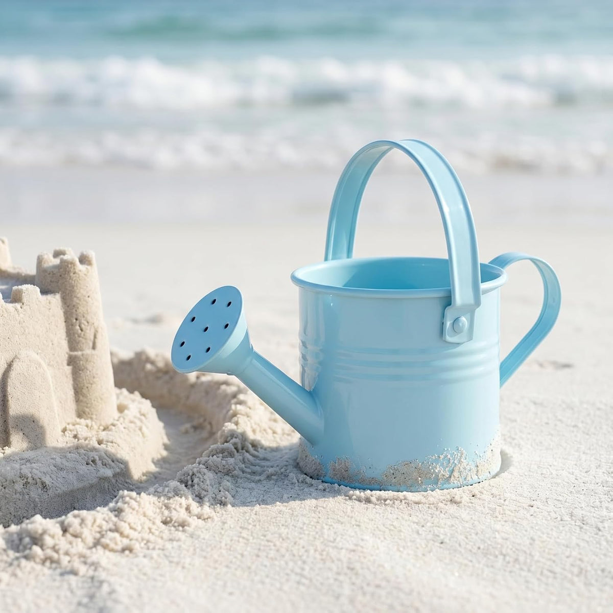 5PCS Mini Watering Cans Kids Metal Watering Can for Indoor Plants, Small Water Can Toddler Gardening Tool Beach Play, Multifunctional Cute Metal Jug for Craft, Home Decor Flower Bucket