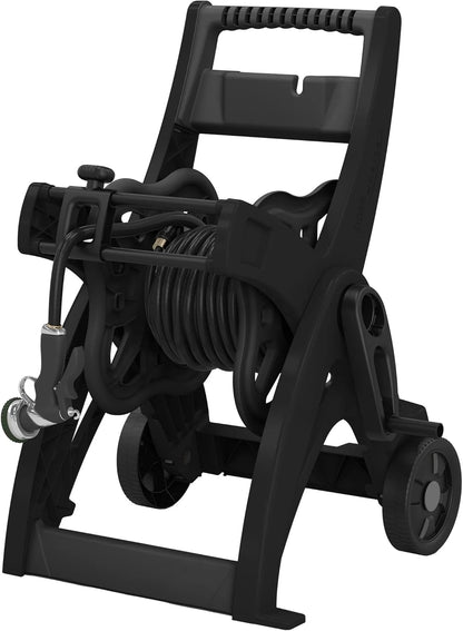 175FT Hose Reel Cart, Garden Water Hose Reel with Rolling Cart and Wheels, Durable Metal Frame, Easy Transport and Storage for Outdoor Watering