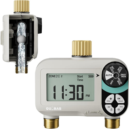 Zero Pressure Water Timer, Brass Sprinkler Timer for Garden Hose