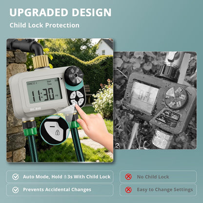 Zero Pressure Water Timer, Brass Sprinkler Timer for Garden Hose