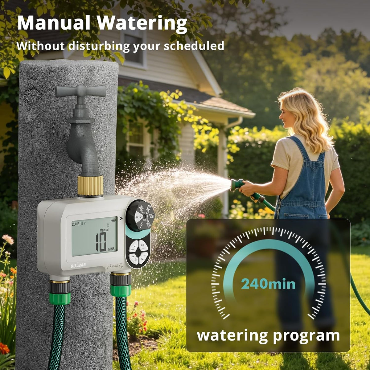 Zero Pressure Water Timer, Brass Sprinkler Timer for Garden Hose