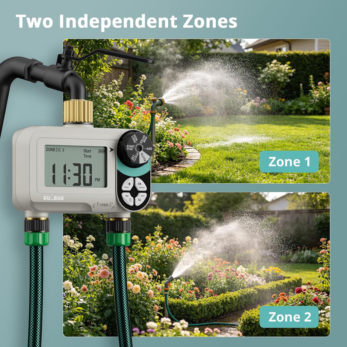 Zero Pressure Water Timer, Brass Sprinkler Timer for Garden Hose