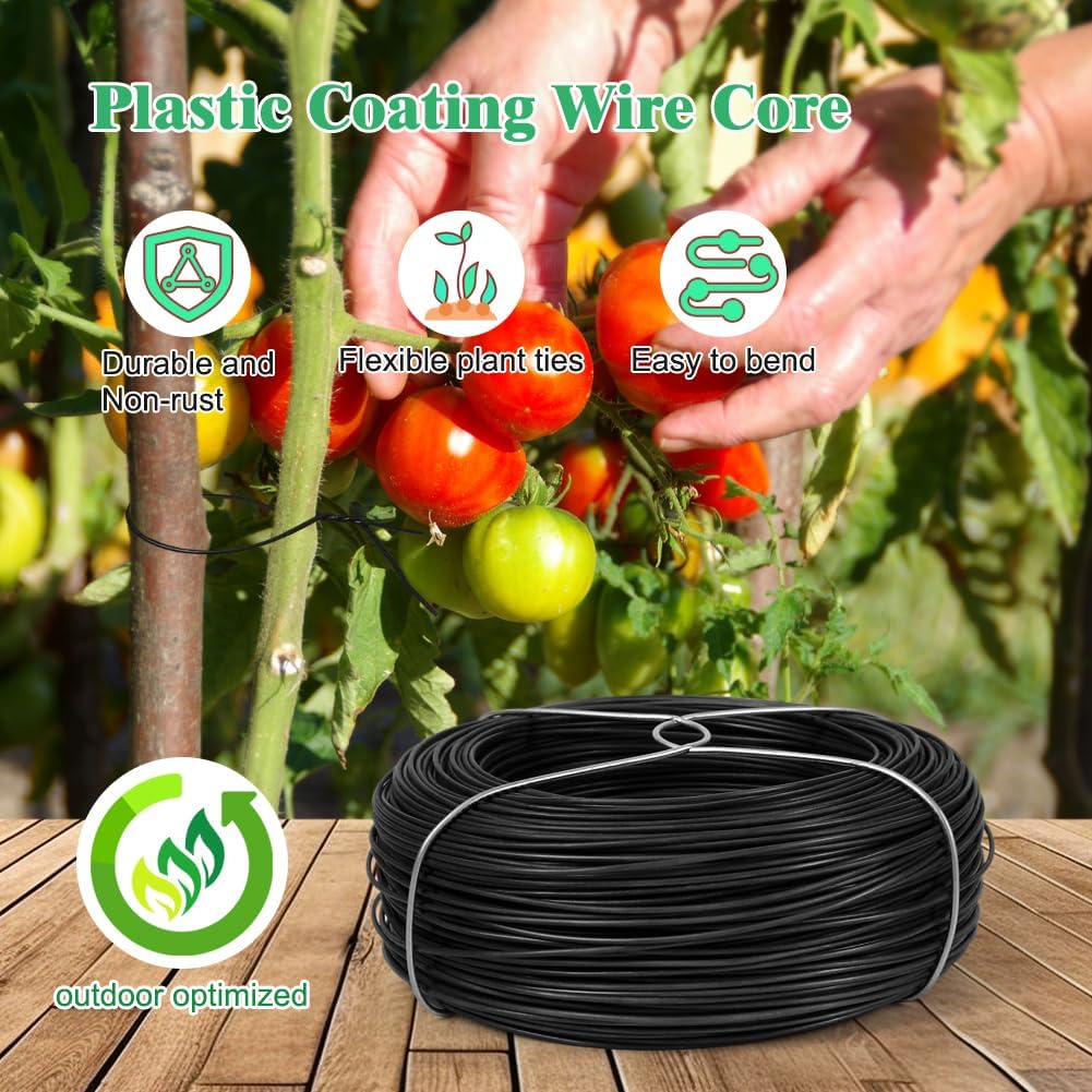 328ft Plant Twist Ties, Garden Wire for Tomato Climbing Plants