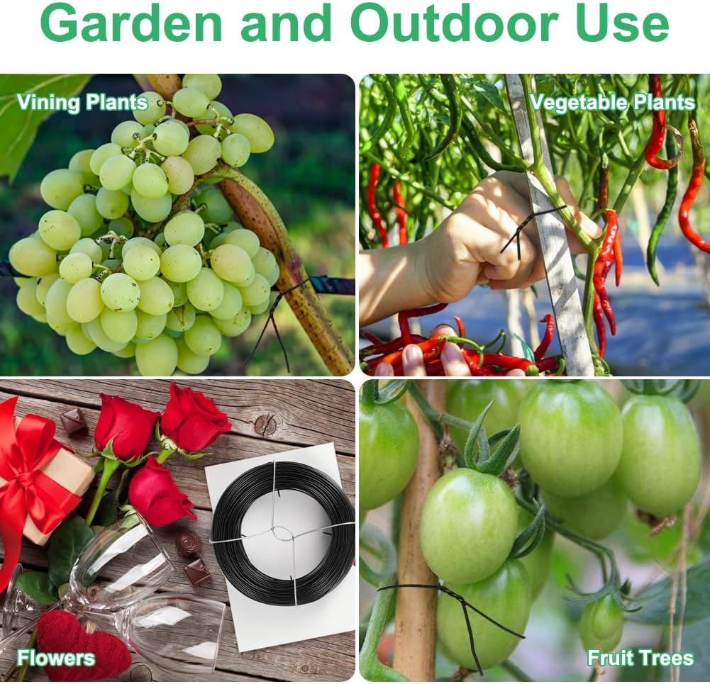 328ft Plant Twist Ties, Garden Wire for Tomato Climbing Plants