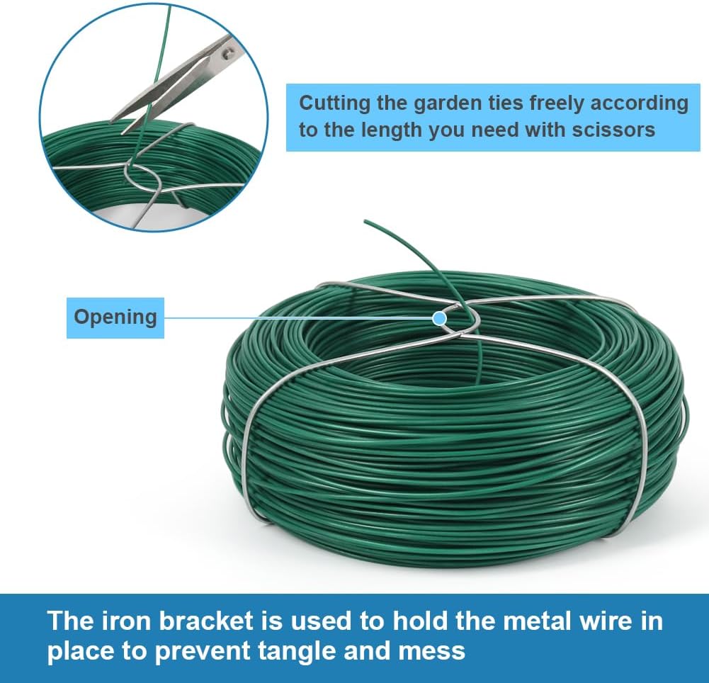 328ft Plant Twist Ties, Garden Wire for Tomato Climbing Plants