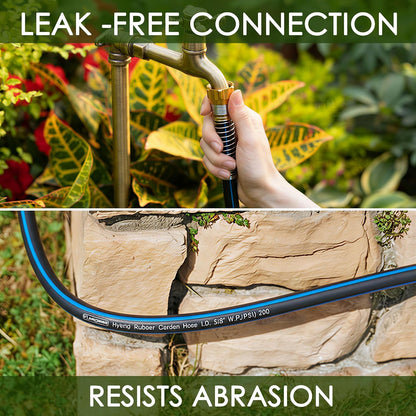 5/8 IN. × 5FT. Heavy Duty Hybrid Rubber Garden Hose, High Flow 5/8" I.D. No Memory Durable Lightweight Water Hose Leader Hose for Watering, Irrigation, Water Transfer Pump