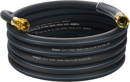 5/8 IN. × 5FT. Heavy Duty Hybrid Rubber Garden Hose, High Flow 5/8" I.D. No Memory Durable Lightweight Water Hose Leader Hose for Watering, Irrigation, Water Transfer Pump