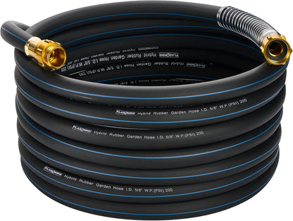 5/8 IN. × 5FT. Heavy Duty Hybrid Rubber Garden Hose, High Flow 5/8" I.D. No Memory Durable Lightweight Water Hose Leader Hose for Watering, Irrigation, Water Transfer Pump
