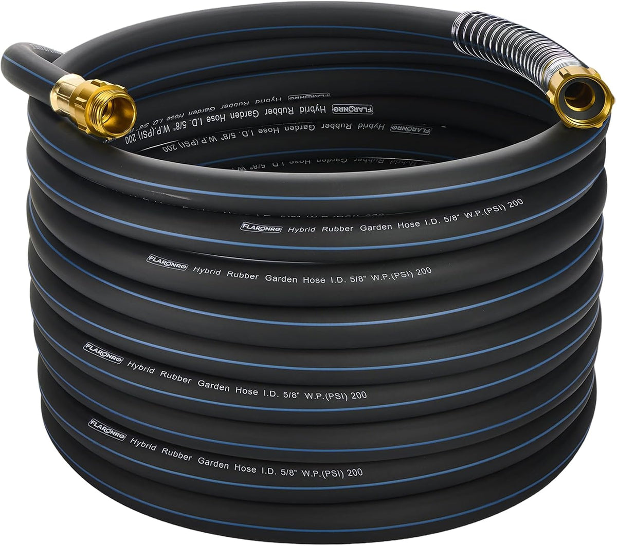 5/8 IN. × 5FT. Heavy Duty Hybrid Rubber Garden Hose, High Flow 5/8" I.D. No Memory Durable Lightweight Water Hose Leader Hose for Watering, Irrigation, Water Transfer Pump