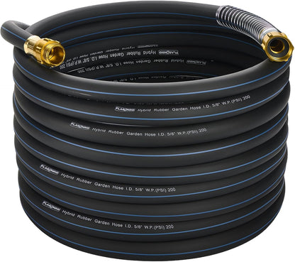 5/8 IN. × 5FT. Heavy Duty Hybrid Rubber Garden Hose, High Flow 5/8" I.D. No Memory Durable Lightweight Water Hose Leader Hose for Watering, Irrigation, Water Transfer Pump