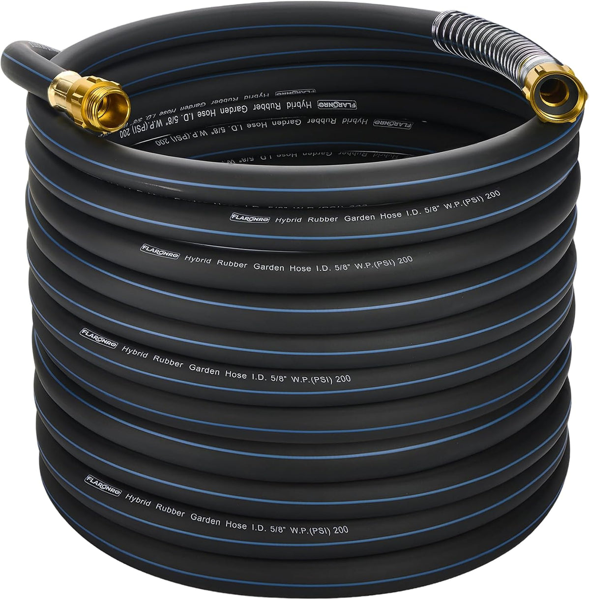 5/8 IN. × 5FT. Heavy Duty Hybrid Rubber Garden Hose, High Flow 5/8" I.D. No Memory Durable Lightweight Water Hose Leader Hose for Watering, Irrigation, Water Transfer Pump