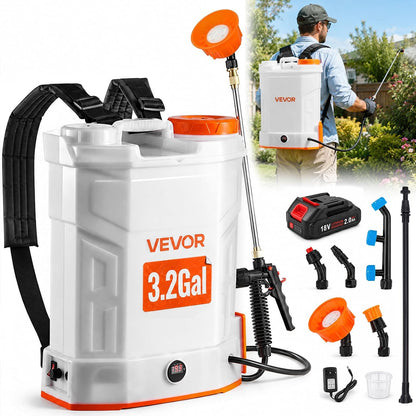 Battery Powered 15 Gallon Garden Weed Sprayer with Wheeled Cart, 126FT Hose with Reel, 8 Nozzles, 2 Wands with Lock Trigger, 0-90PSI, 5-6h Spray Time, Wide Mouth Lid, Rotating Wheels with Brake