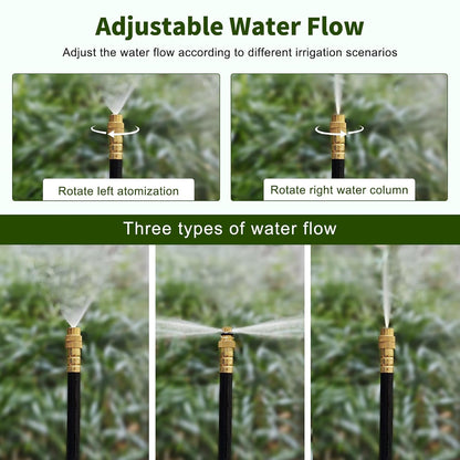 230FT Drip Irrigation System for Garden with 40 Nozzles & Emitters, Quick Connect Garden Watering System with 1/2" & 1/4" Tube, Adjustable Sprinklers Kit for Greenhouse, Lawn, Flower Beds, Raised Bed