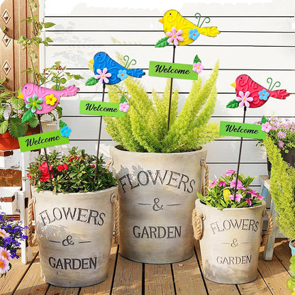 Metal Flowers for Outside, 2 Pack Sunflower Garden Stakes