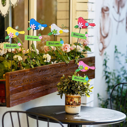 Metal Flowers for Outside, 2 Pack Sunflower Garden Stakes