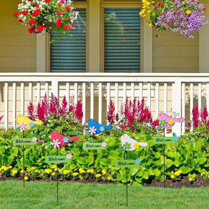 Metal Flowers for Outside, 2 Pack Sunflower Garden Stakes