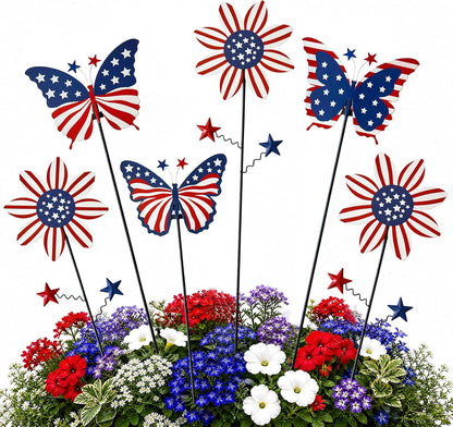 Metal Flowers for Outside, 2 Pack Sunflower Garden Stakes